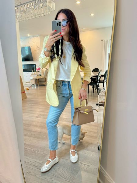 Casual lunch outfits, flats are from Amazon, run TTS, blazer is old but linked some similar. Loving this tee for summer! 

#LTKstyletip #LTKfindsunder50 #LTKfindsunder100