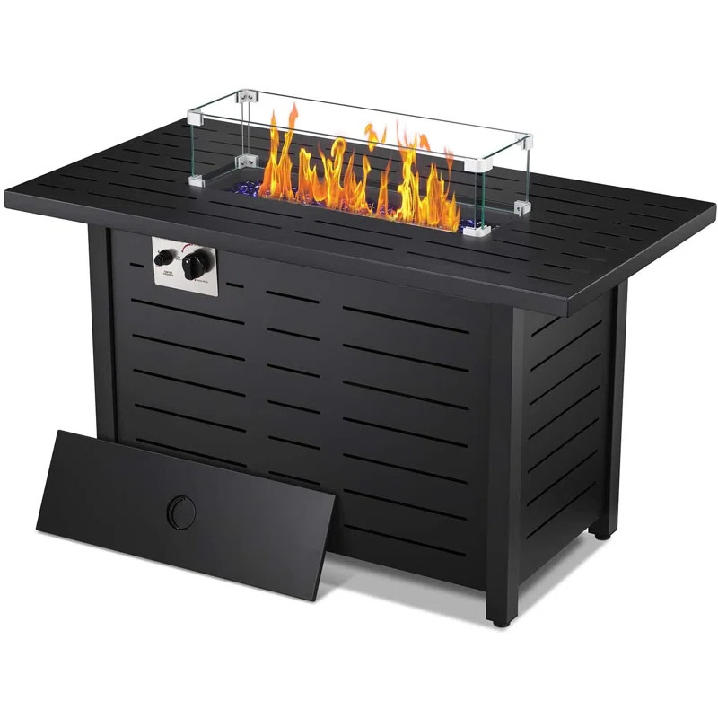 24'' H x 43'' W Iron Propane Outdoors Fire Pit Table | Wayfair North America