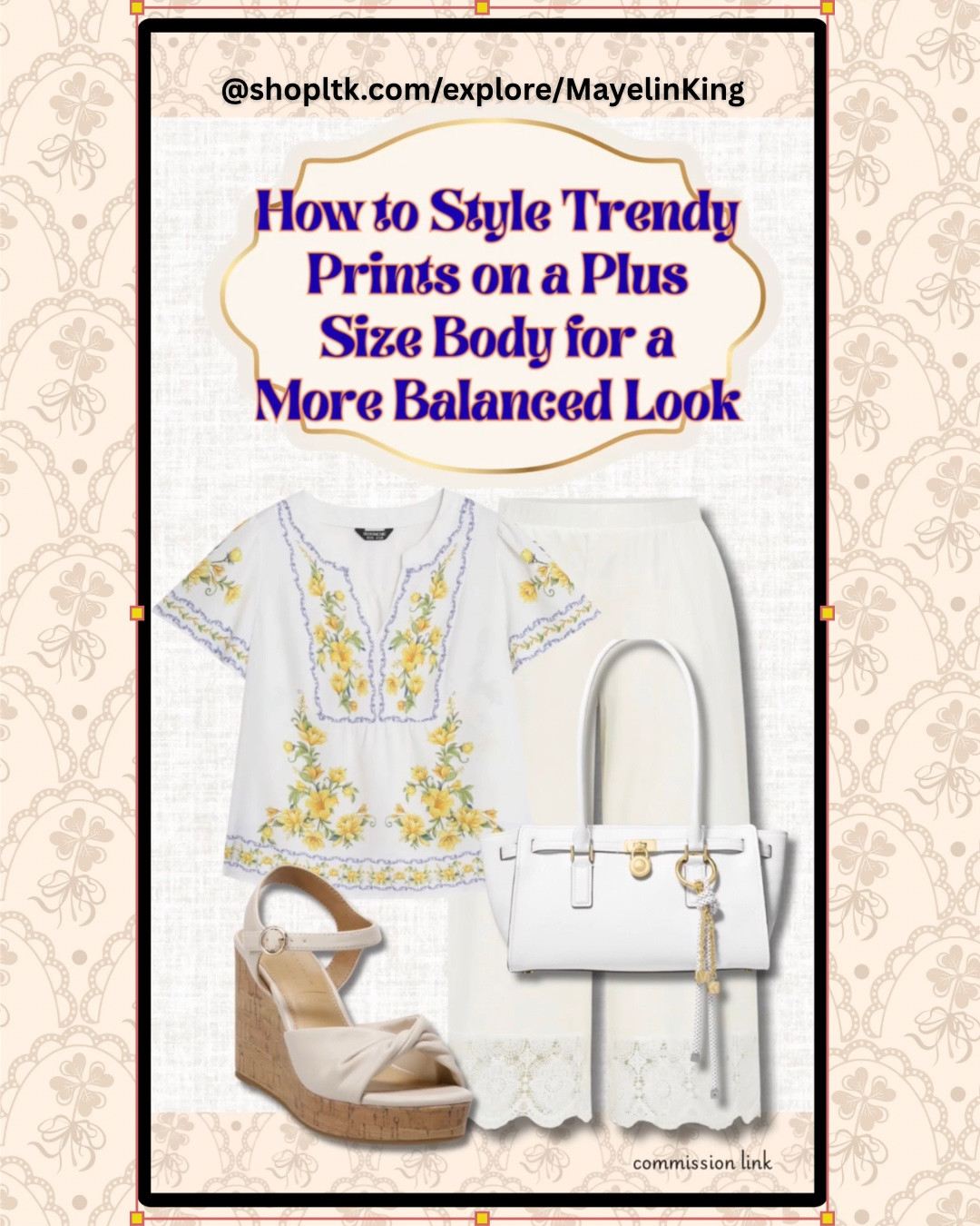 plus size fashion
Look Polished Every Day with These Plus Size Fashion Tips and Tricks

V Neckline elongates, Use the
FRENCH TUCK to anchor the silhouette.

Pull-On pant design eliminates awkward button-fly bulges for a smooth silhouette.

Embroidery placed at the vertical desion detail. It draws the eye up and down, creating a slimming,
leg-lengthening effect.

Same color purse matches the outfit energy. 

Color Match to the Outfit Energy-Elongate the leg with same color and Wedge heel height to streamline the silhouette.

* Plus Size Fashion
* How to Dress a Plus Size Body
* Plus Size Outfit Ideas
* Curvy Fashion
* Flattering Outfits
* Plus Size Style Tips

#LTKootd #LTKSeasonal #LTKPlusSize
