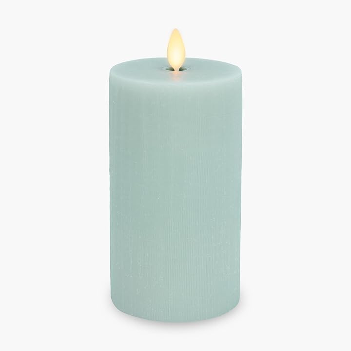 Luminara Flameless Candle LED Pillar Fresh Mint Chalky Linen Finish - Real Wax Melted Top Unscented, Remote Ready,... | Amazon (US)