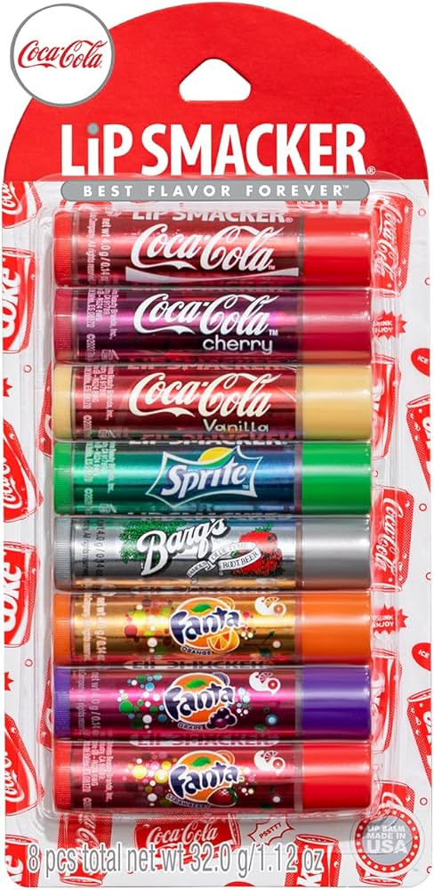 Lip Smacker Coca-Cola Flavored Balm, 8 Count, Flavors Coke, Cherry Vanilla Sprite, Root Beer, Ora... | Amazon (US)