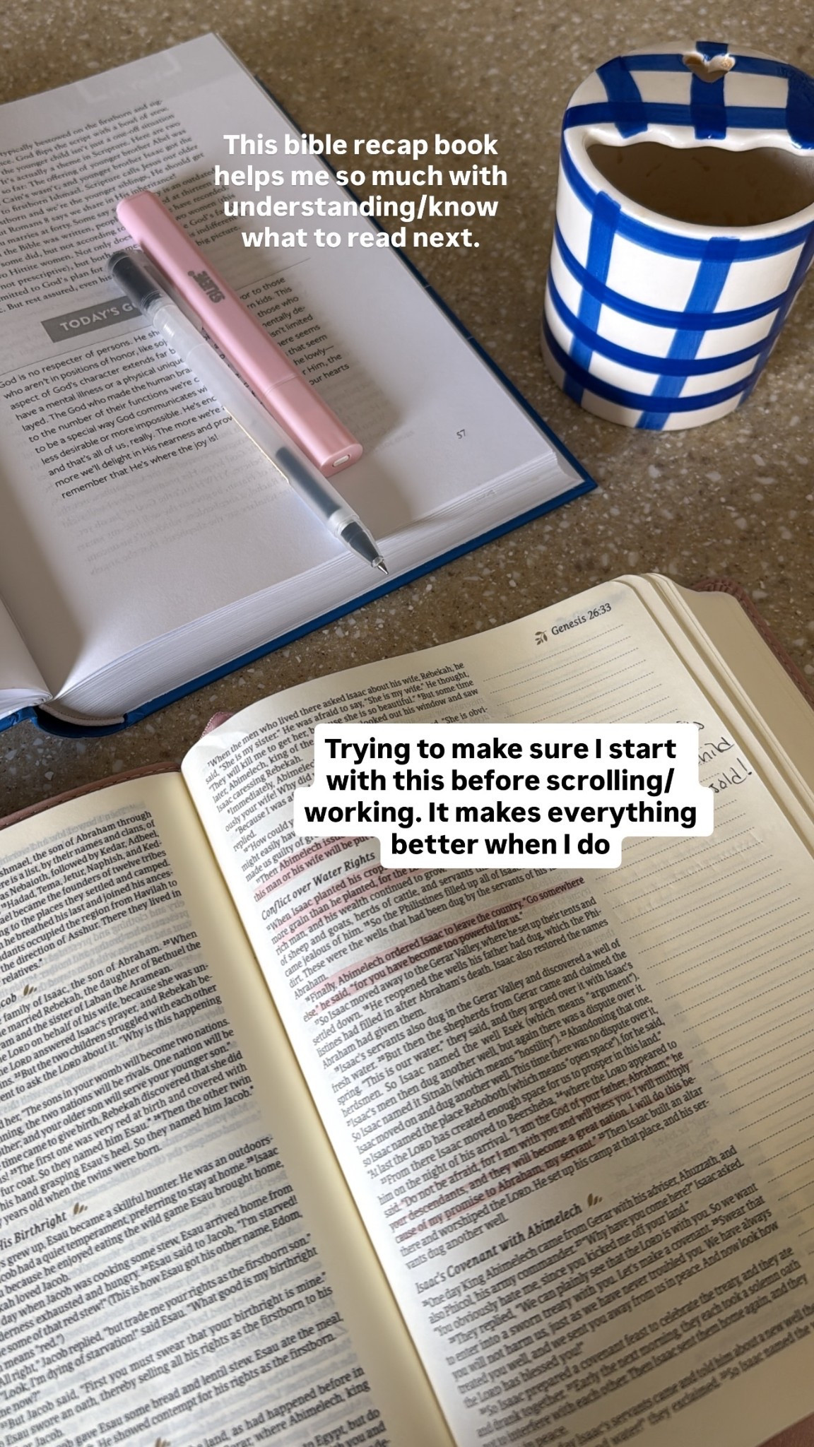 Before my day gets loud, I enjoy my coffee and spend time reading my bible. The bible recap book has helped me so much! 💕

BibleRecap
DailyWord  

 

#LTKdayinmylife #LTKmorningroutine