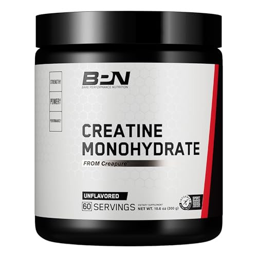 BARE PERFORMANCE NUTRITION, BPN Pure Creatine Monohydrate by Creapure, Safe and Effective, Unflavored, 60 Servings | Amazon (US)