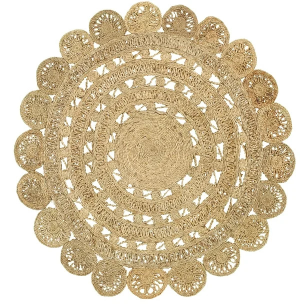 Lr Home Natural Jute Braided Round Indoor Area Rug (4' x 4') | Walmart (US)