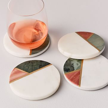 Mixed Marble Coasters (Set of 4) | West Elm (US)
