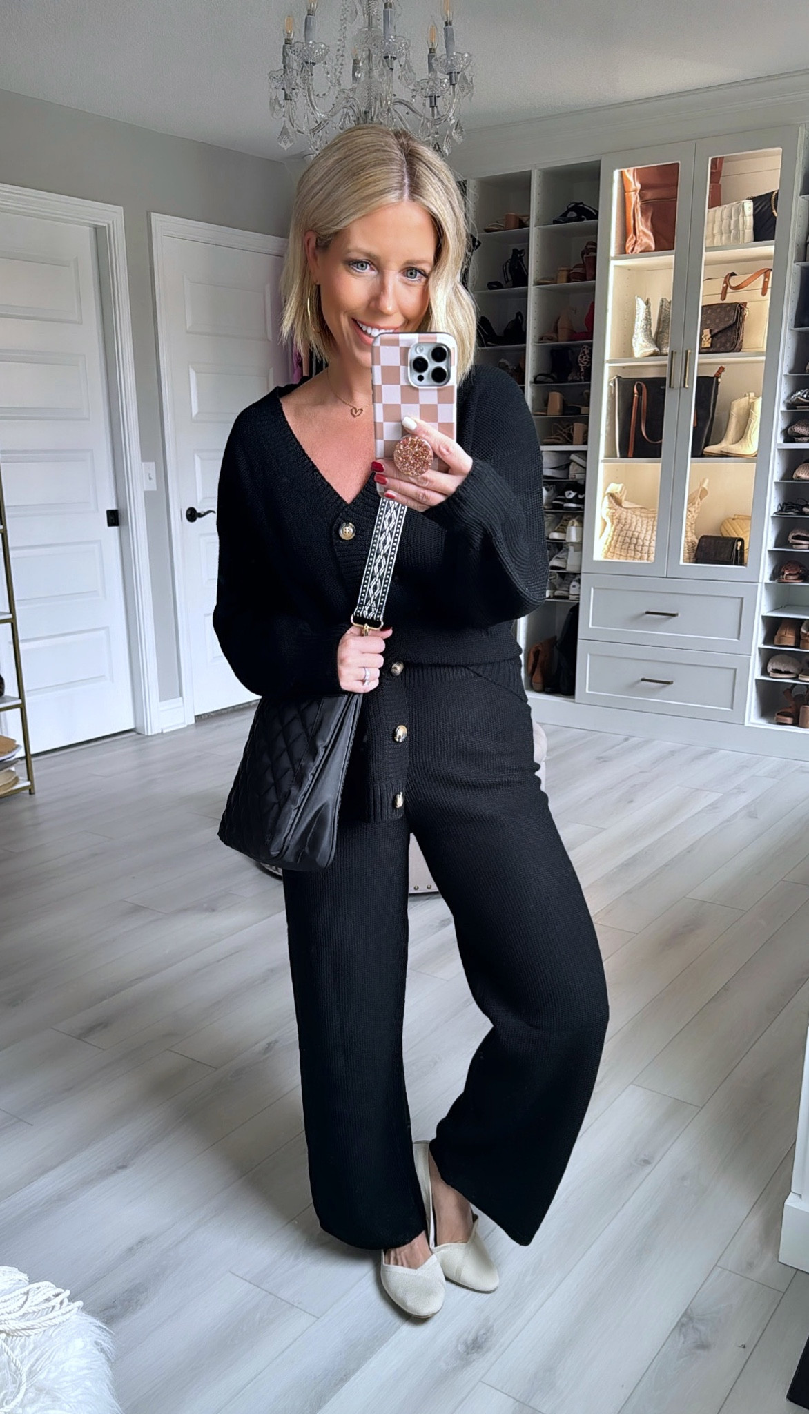 I feel like this sweater set could easily be worn to work or throw on a pair of sneakers and it would make a great travel outfit! 
Set TTS small
Shoes sized up 1/2 size 

#LTKstyletip #LTKfindsunder50 #LTKfindsunder100