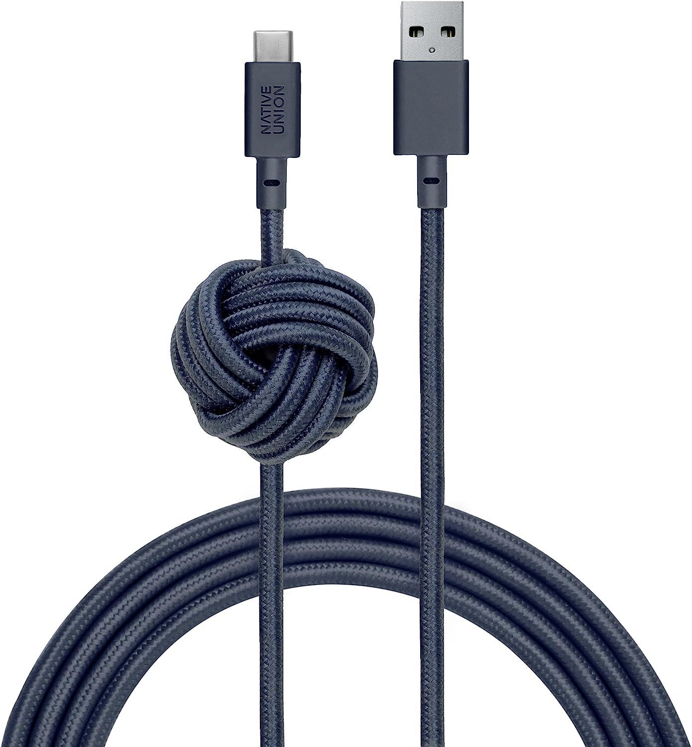 Native Union Night Cable USB-C to USB-A-10ft Ultra-Strong Charging Cable with Weighted Knot for S... | Amazon (US)