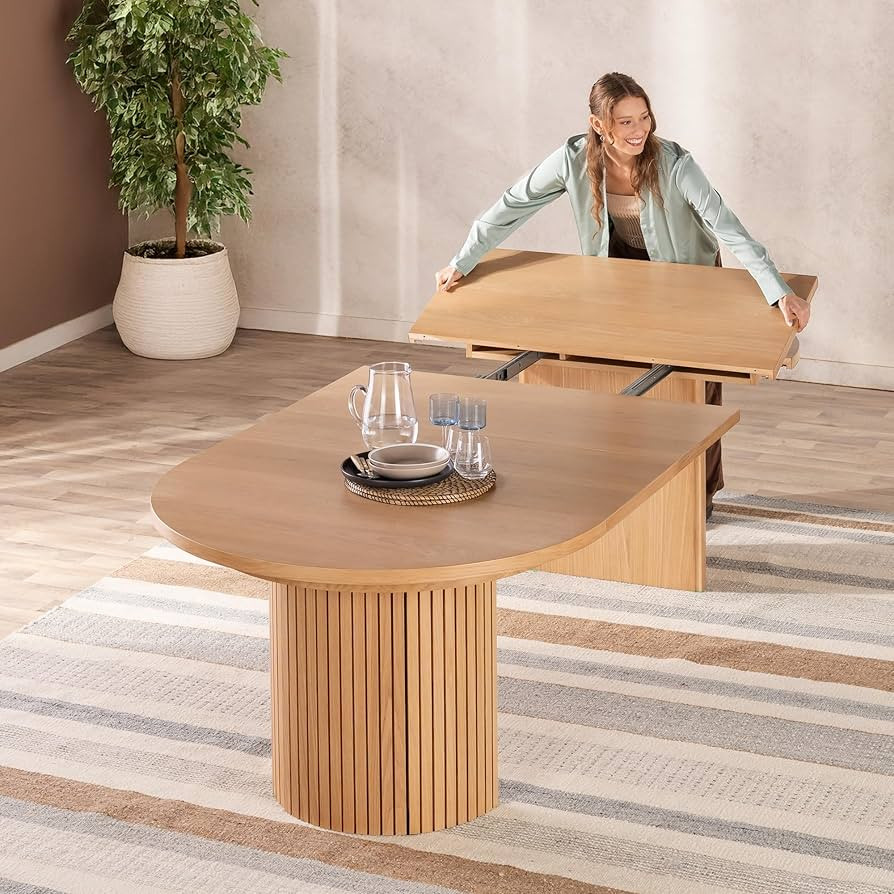Transformer Table - Solid Wood Extendable Round Dining Table, Extendable Round Dining Table, Spac... | Amazon (US)