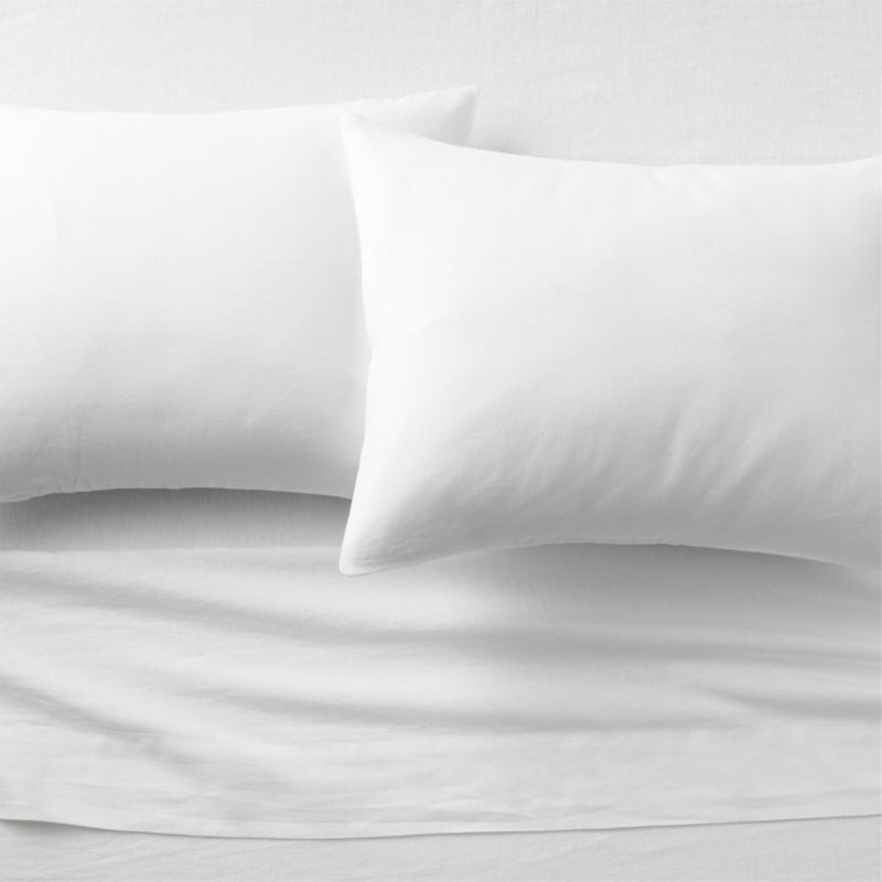 linen white king sheet set | CB2