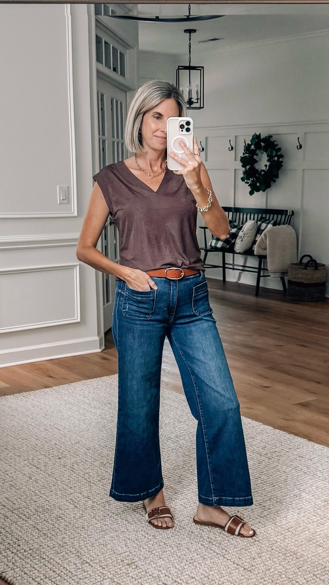 Chocolate brown is the color of the season. Love this matte top paired with dark denim for a night out. Wearing a small

#LTKOver40 #LTKStyleTip #LTKFindsUnder100