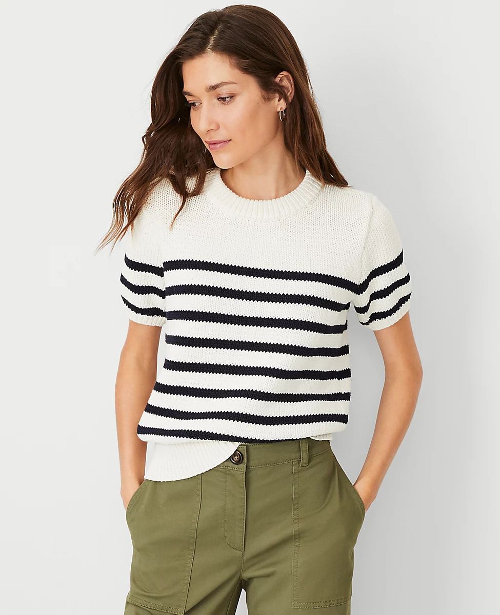AT Weekend Striped Chunky Wedge Sweater Tee | Ann Taylor (US)