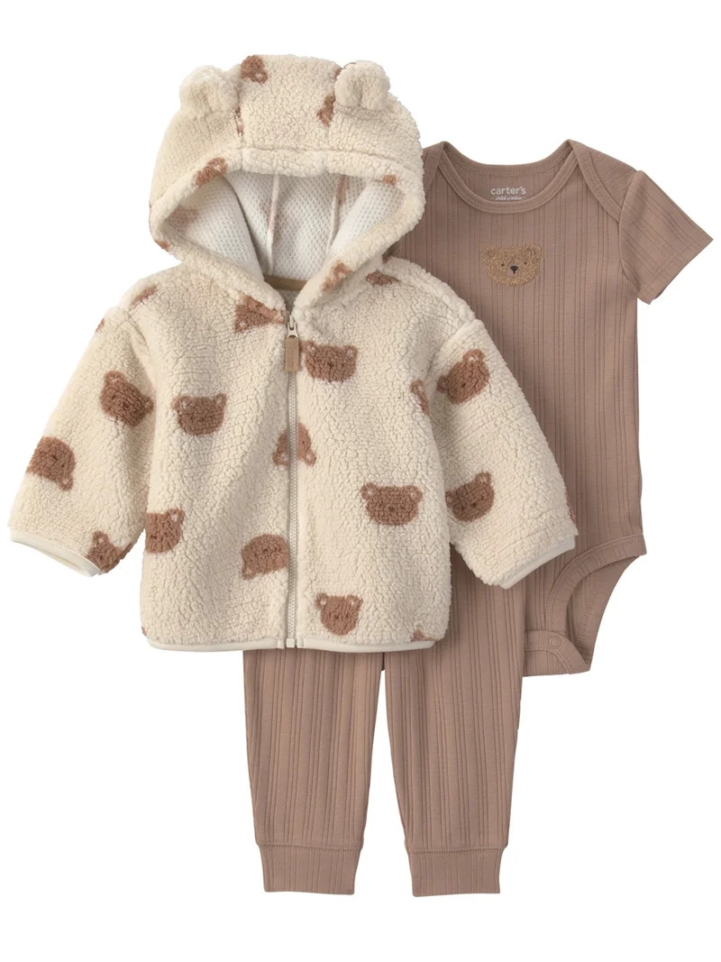 Carter's Child of Mine Baby Boy Cardigan Outfit Set, 3-Piece, Sizes 0/3-24 Months | Walmart (US)
