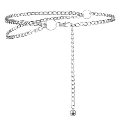 KALIONE Women's Chain Belt, Multilayer Waist Belt Adjustable Metal Decorative Belts for Women Gir... | Amazon (US)