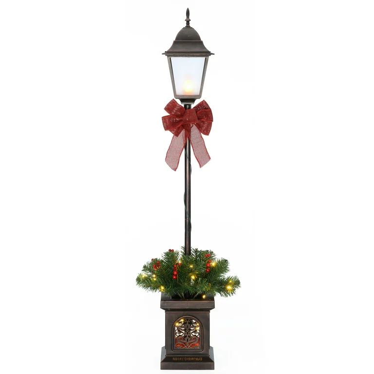 Holiday Time 4-foot Indoor Outdoor Pre-Lit Christmas Lamp Post | Walmart (US)