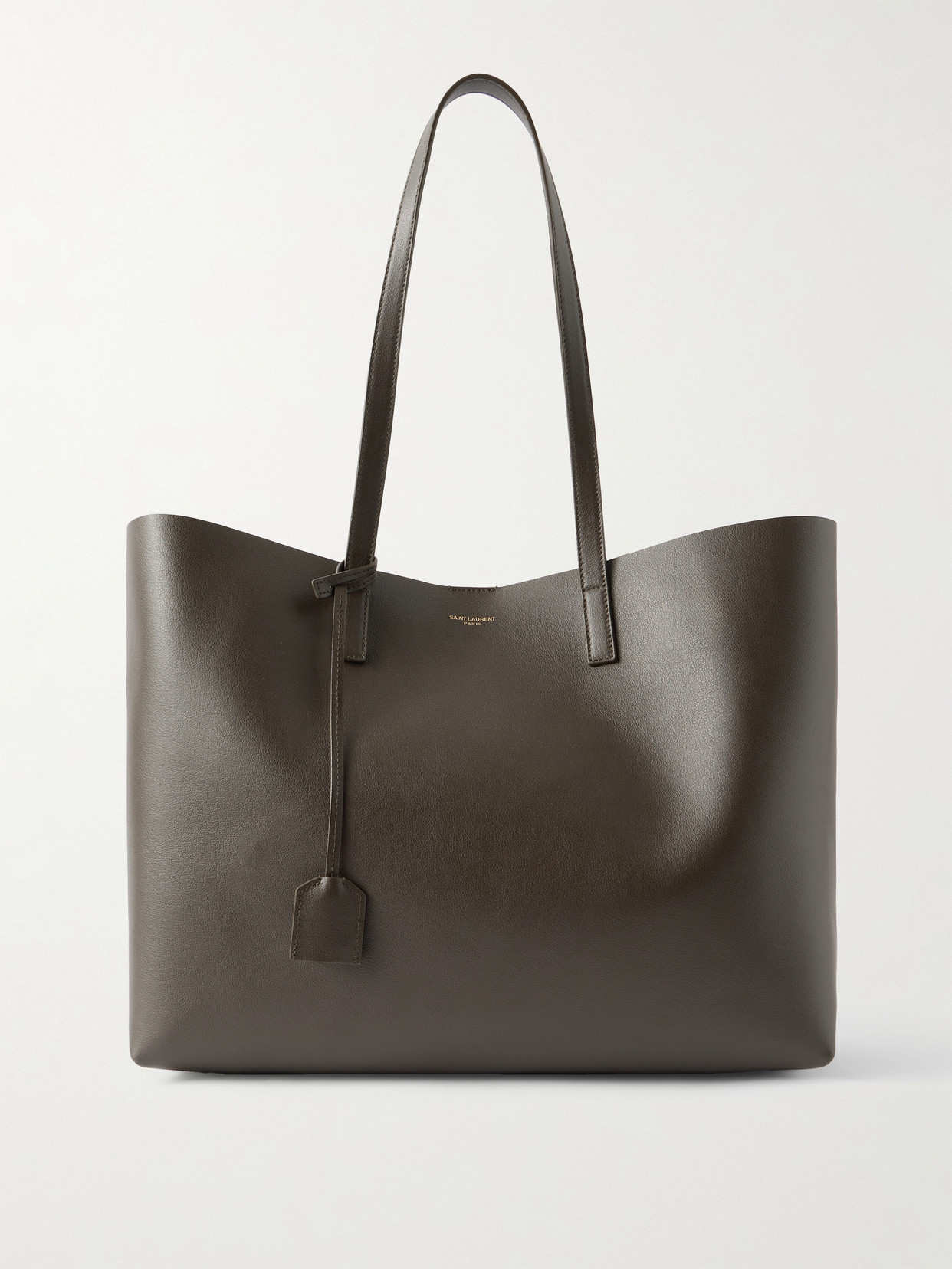 SAINT LAURENT - East/west Large Leather Tote - Green | NET-A-PORTER (US)