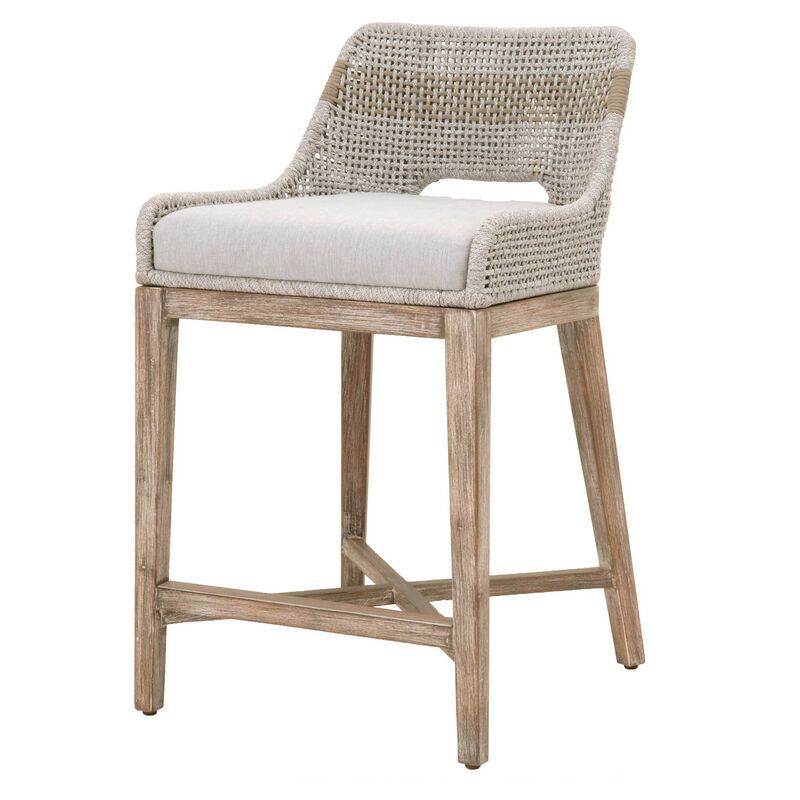 Arras Counter Stool, Taupe/White | One Kings Lane