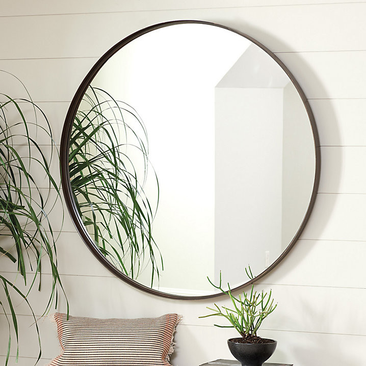 Thomas Round Mirror with Flat Metal Frame & Modern Simplicity Design | Ballard Designs, Inc.