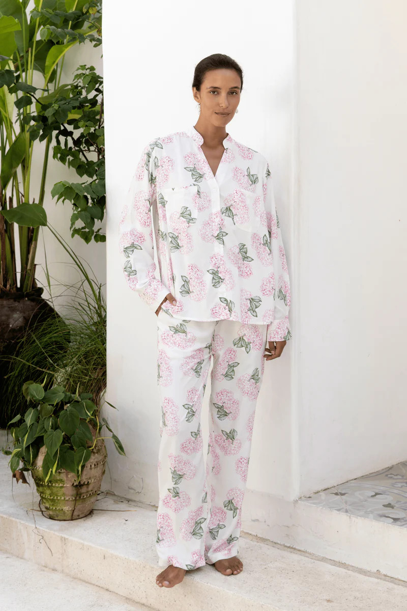 Maggie Pajama Set - Long - Hydrangea Pink | Piyama US