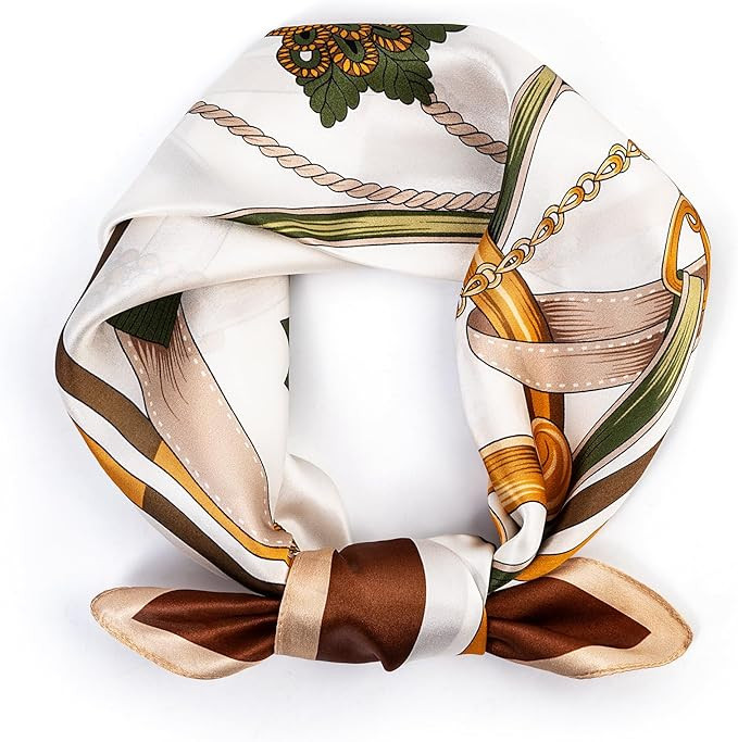 Mulberry Silk Scarfs Small Square Scarfs for Women 21" x 21" Lightweight Square Satin Head Scarf ... | Amazon (US)