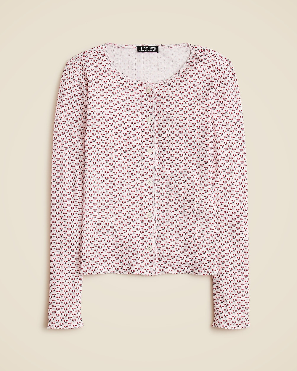 Pointelle cardigan in ditsy floral | J. Crew US