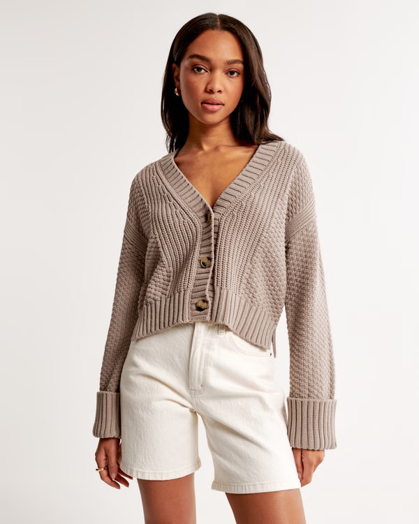 The A&F Cameron Seed Stitch Cardigan | Abercrombie & Fitch (US)