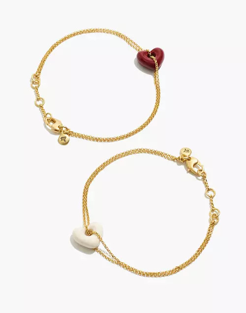 Enamel Heart Chain Friendship Bracelet Set | Madewell