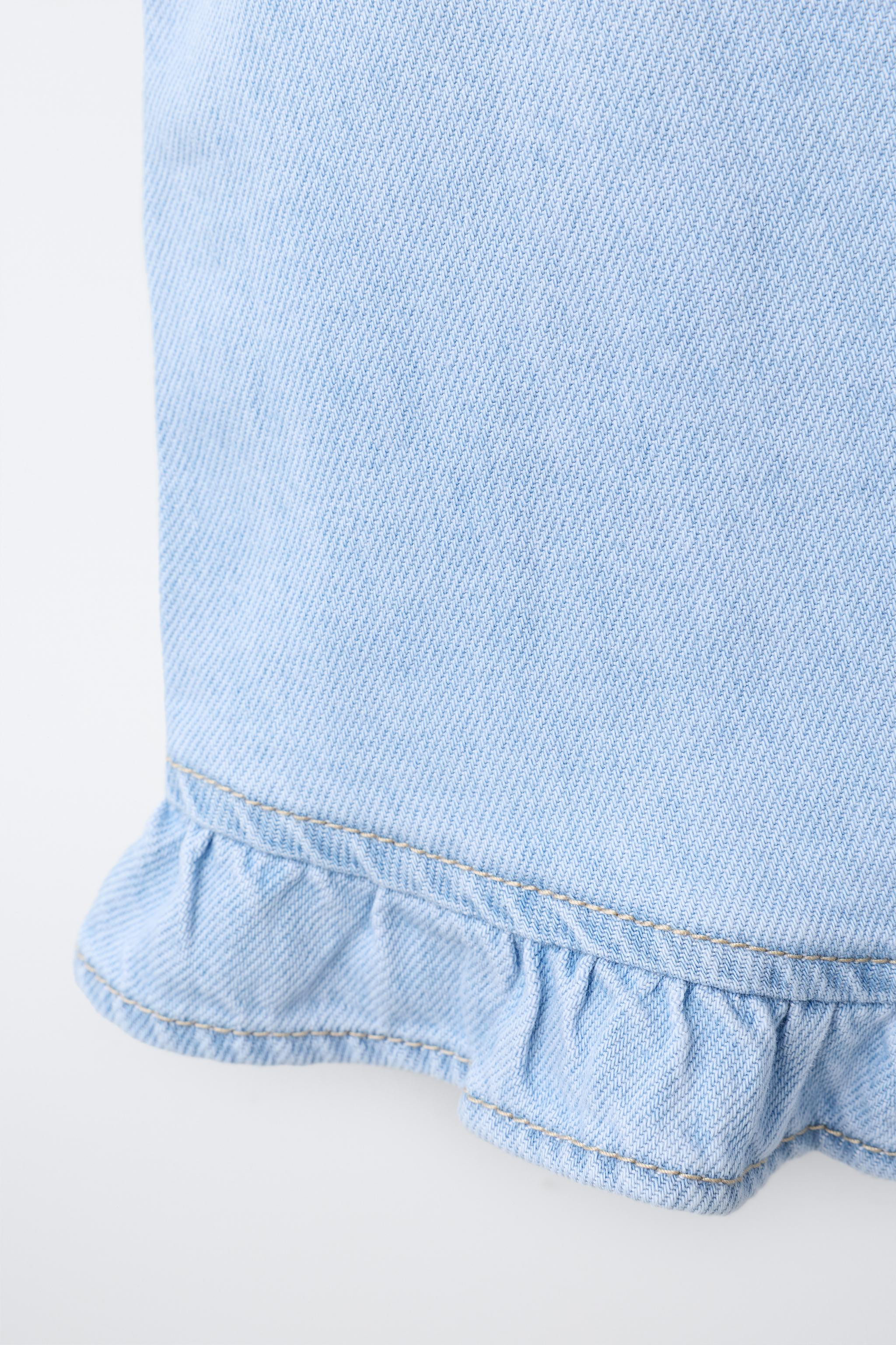 RUFFLED DENIM TOP | Zara US