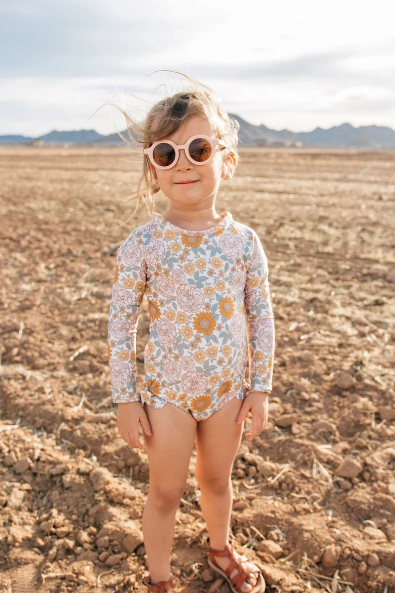 Fully Lined Long Sleeve Floral Rashguard/ Bathing Suit/ Baby | Etsy | Etsy (US)