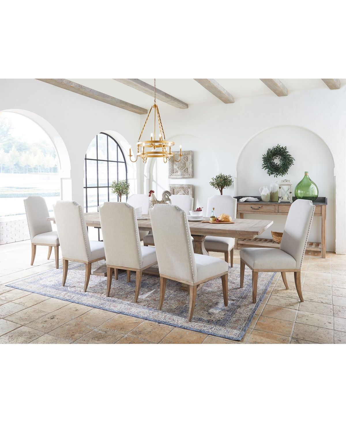 Rachael Ray Monteverdi Dining Furniture, 9-Pc. Set (Table, 6 Upholstered Side Chairs & 2 Upholstered | Macys (US)