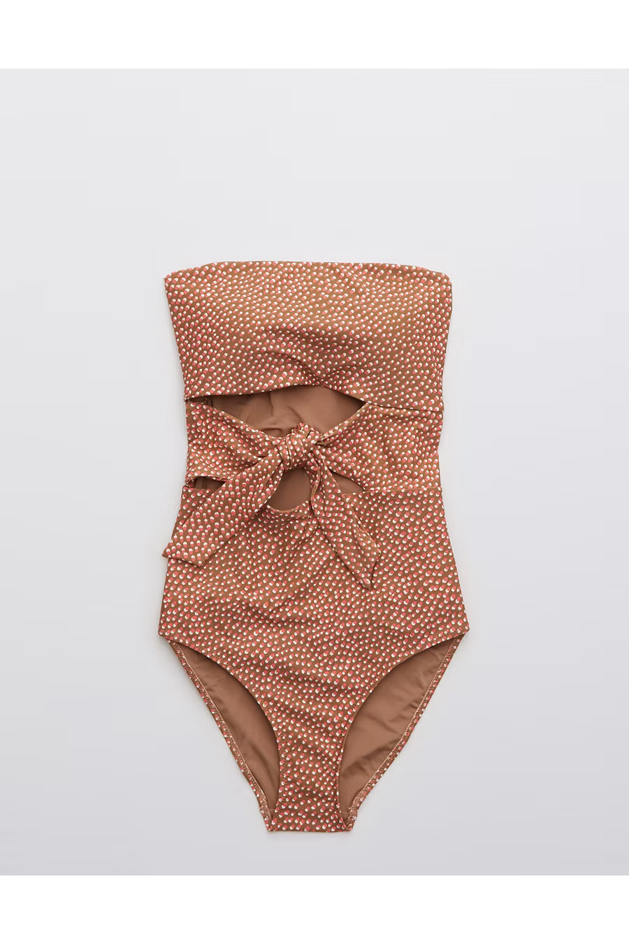 Aerie Printed Wrap Bandeau One Piece Swimsuit | American Eagle Outfitters (US & CA)