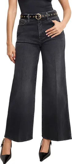 Good American Good Skate High Waist Ankle Wide Leg Jeans | Nordstrom | Nordstrom