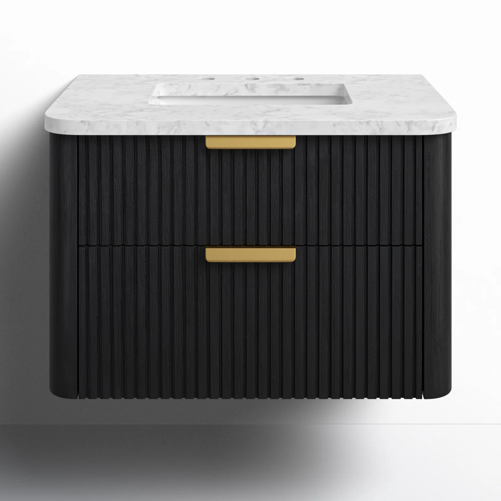 Liljan 30'' Wall-Mounted Single Bathroom Vanity with Engineered Stone Top | Joss & Main