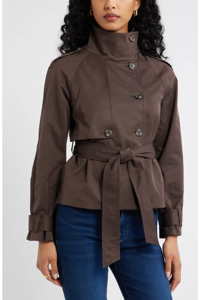 Double Breasted Crop Trench Coat (Women) | Nordstrom | Nordstrom