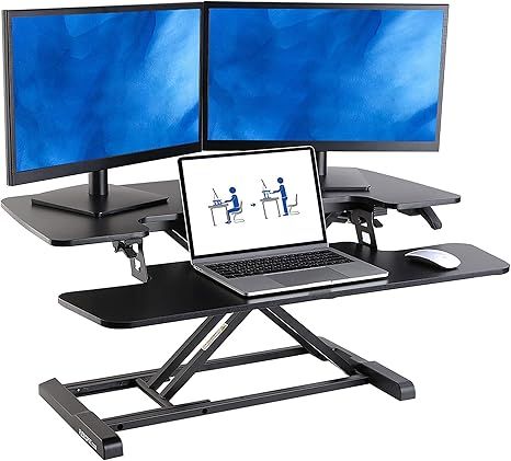 FLEXISPOT Standing Desk Converter - 35 Inch Height Adjustable Stand Up Desk Riser, Black Home Off... | Amazon (US)