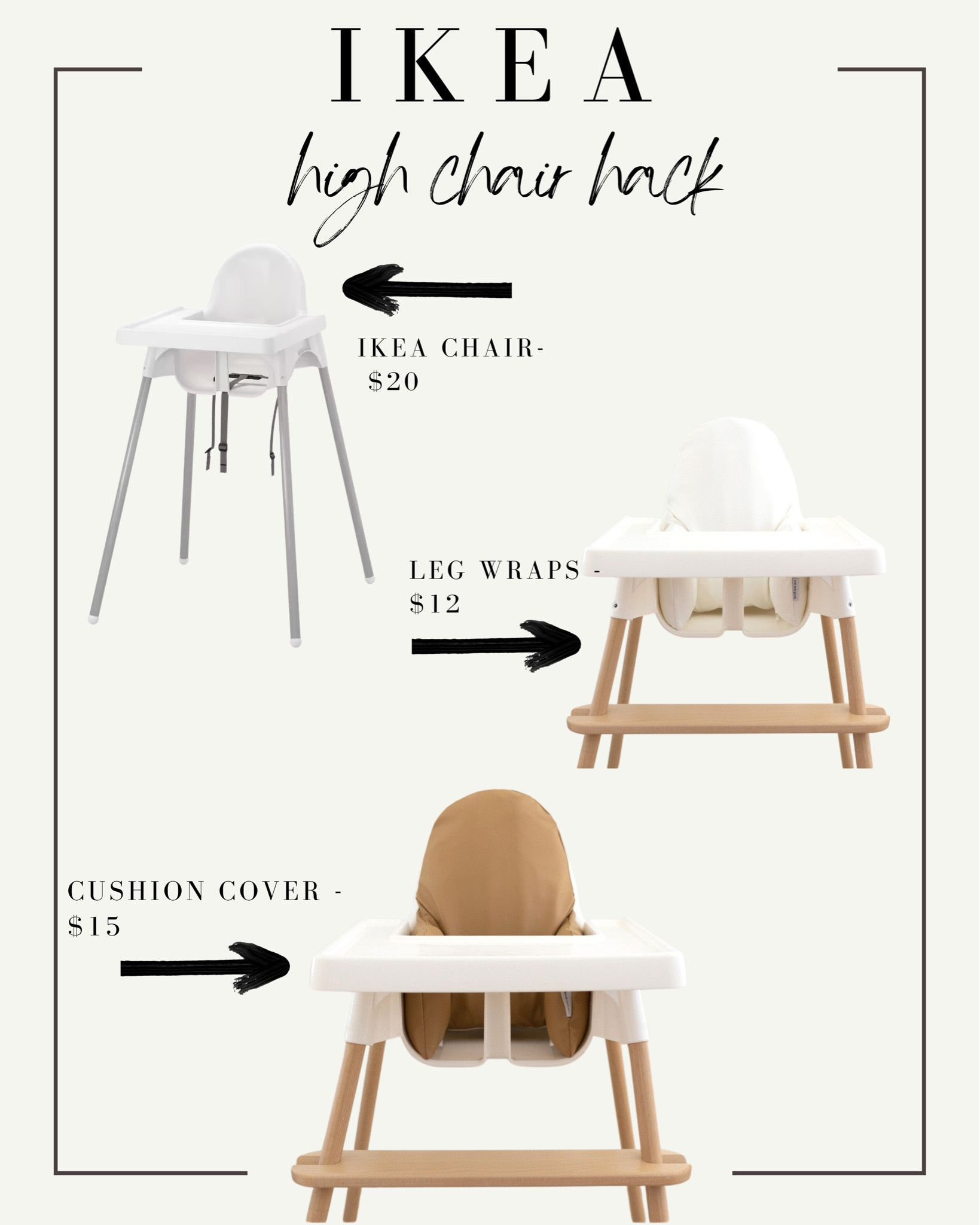 IKEA high chair hack!! Bougie on a budget 🤍

#LTKbaby #LTKkids #LTKhome