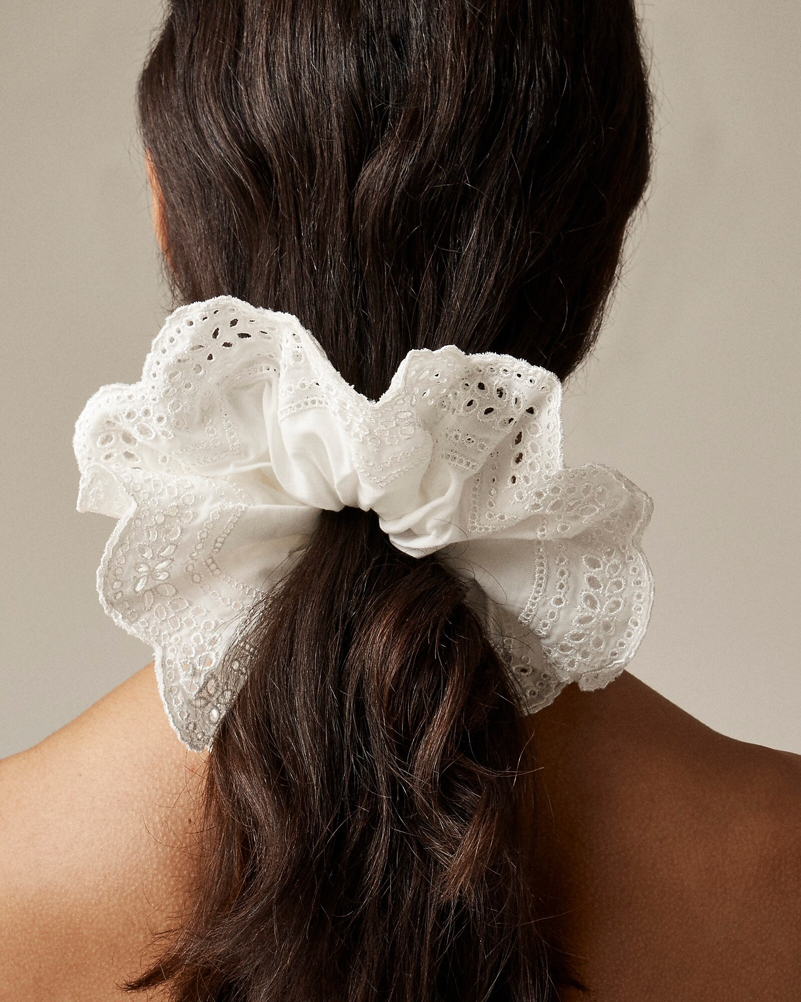 Oversized eyelet scrunchie | J. Crew US