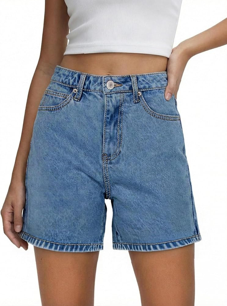SANMM Jean Shorts Womens High Waisted Summer Stretchy Denim Short Casual Hot Jorts with Pockets | Amazon (US)