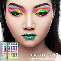Neon Glitter Eyeshadow Palette Makeup,Afflano UV Glow Blacklight Highly Pigmented Palette Eye Sha... | Amazon (US)