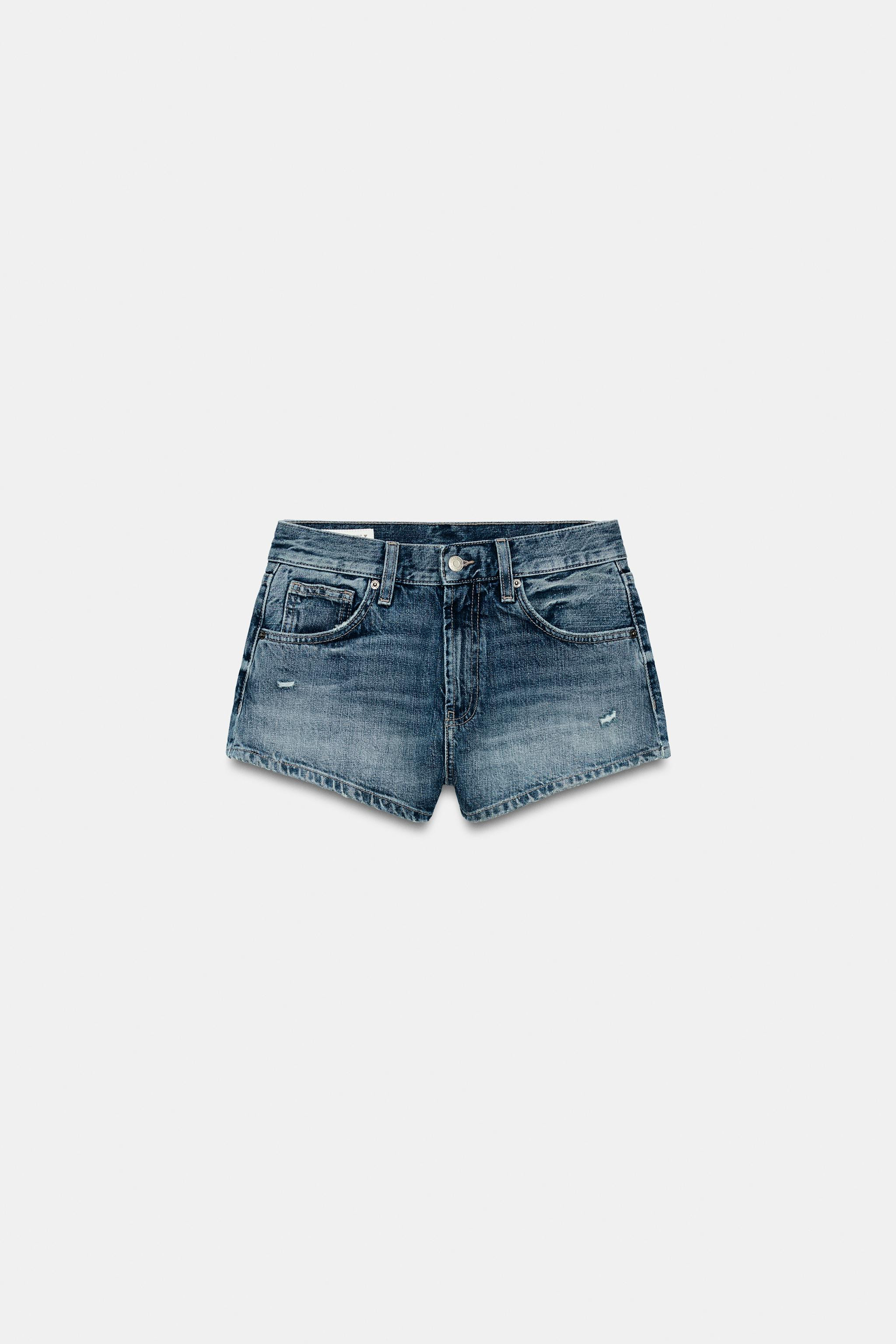 TRF CURVED HIGH-WAIST MINI DENIM SHORTS | Zara UK