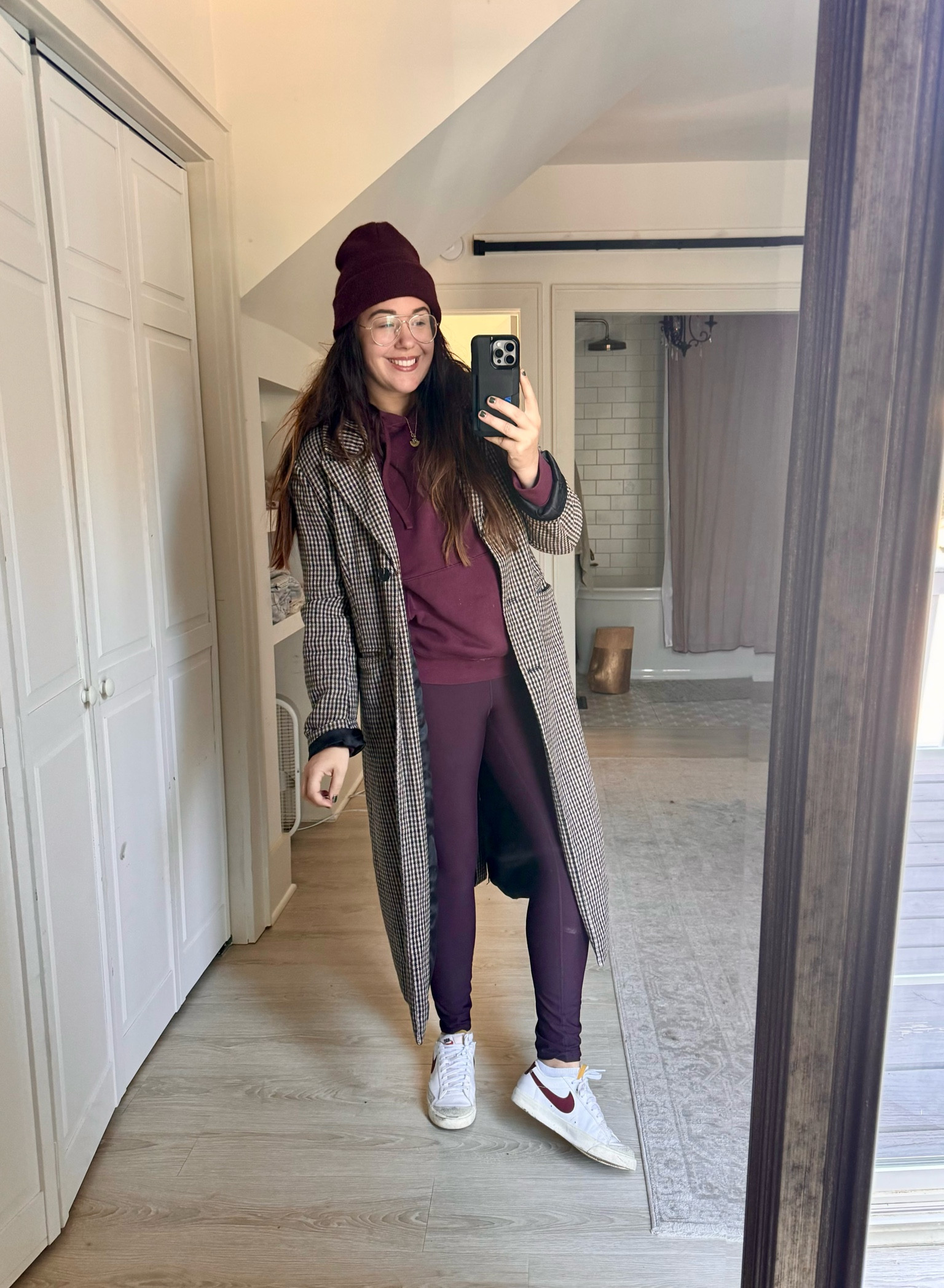 Burgundy is my new personality! Great fit in the workout pants, the jacket, sweatshirt and shoes are from past years, but linked the current versions! 

#LTKOver40 #LTKMidsize #LTKFitness