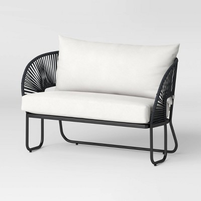 Steel Mackworth Rope Outdoor Patio Loveseat Black - Threshold™ | Target