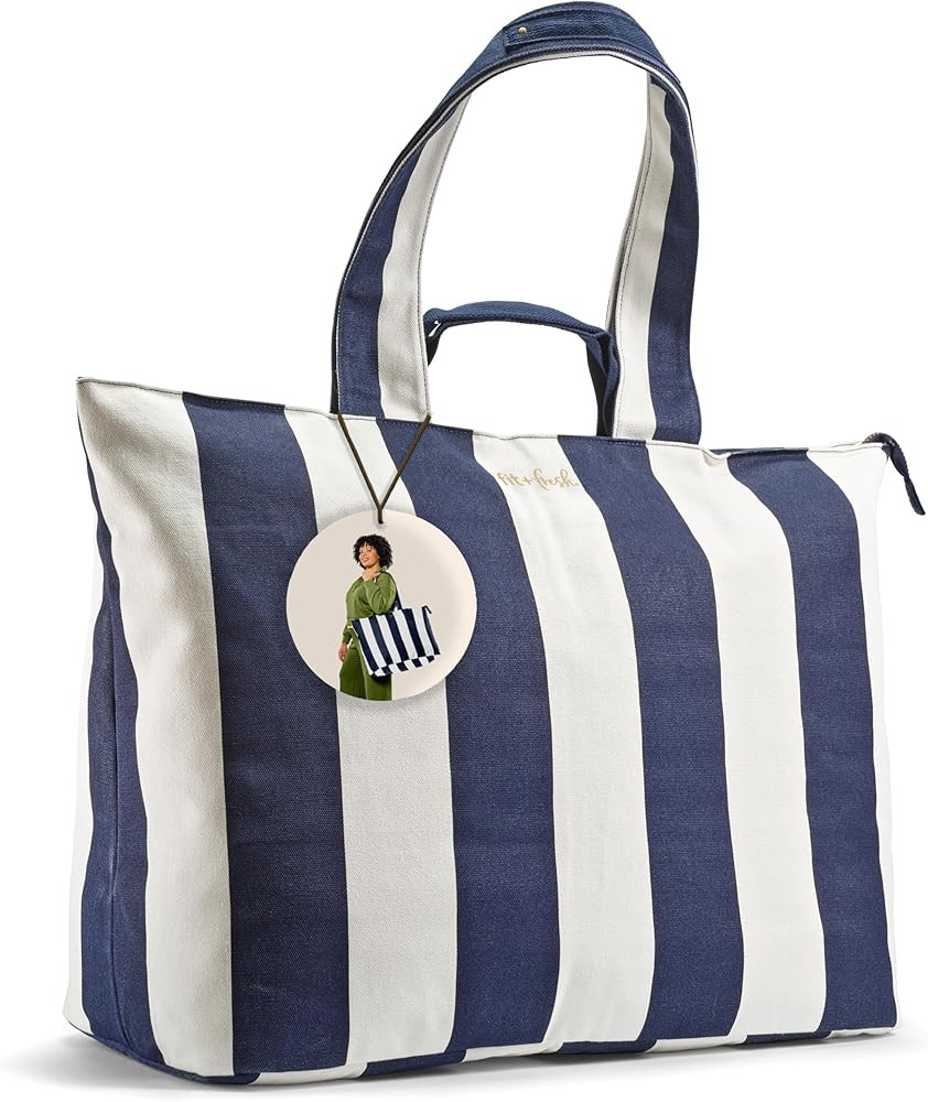 Fit & Fresh Large Beach Bag for Women - Extra Large Travel Tote With Pockets | Amazon (US)