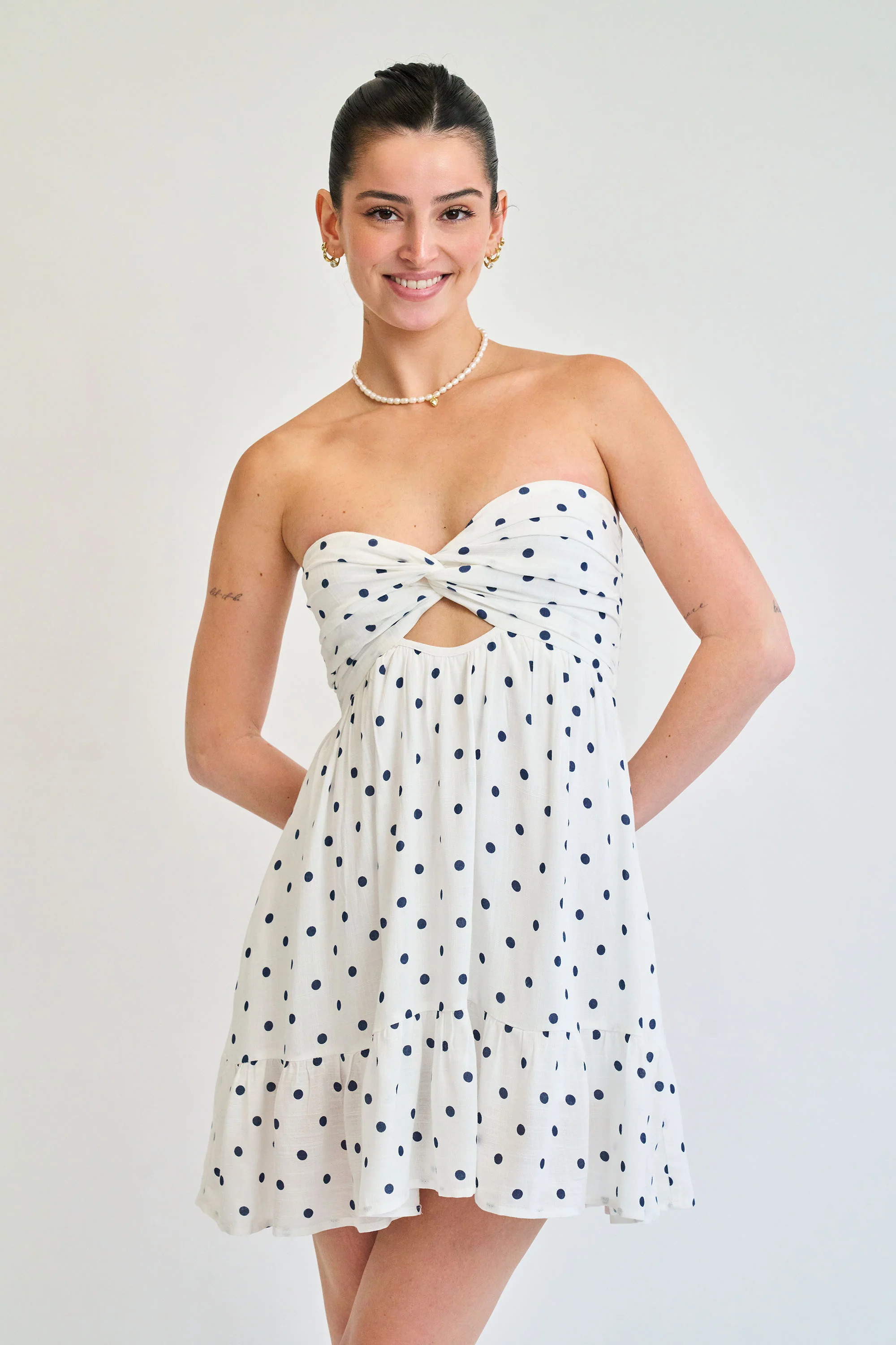 Summer Breeze Dress in Navy Polka Dot | Grey Bandit