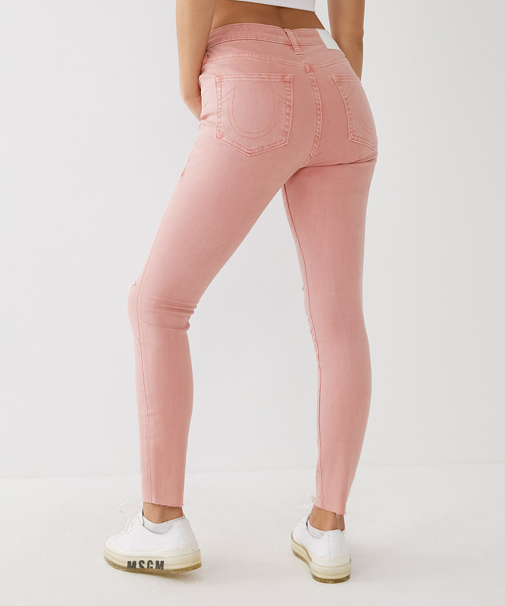 True Religion Women's Denim Pants and Jeans PALOMA - Paloma Pink Distressed Halle Mid-Rise Skinny Je | Zulily