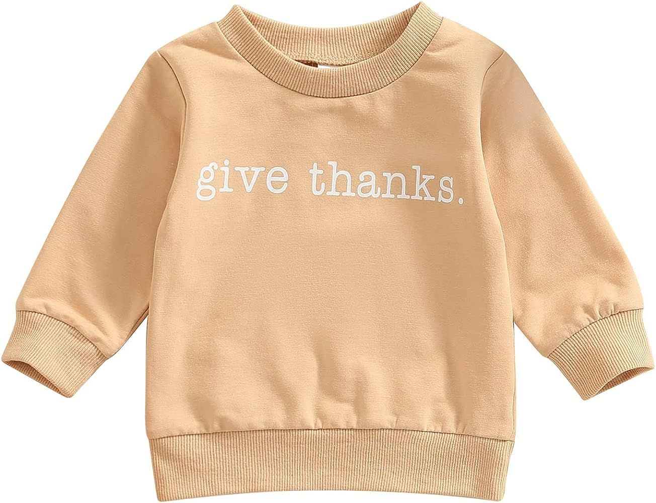 Toddler Baby Boy Girl Halloween Clothes Letter Print Sweatshirt Crewneck Pullover Sweater Long Sleev | Amazon (US)