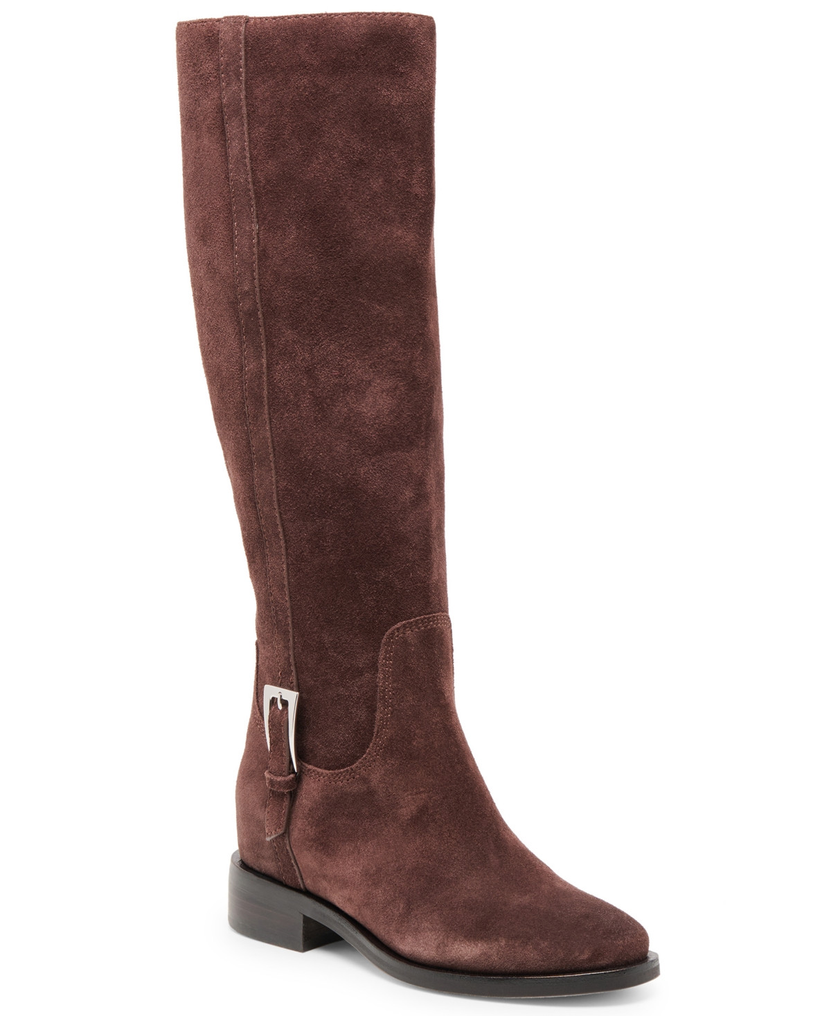 Dolce Vita Women's Kilian H2O Tall Knee-High Wide-Calf Buckle Riding Boots - Mahogany Suede H2O | Macy's