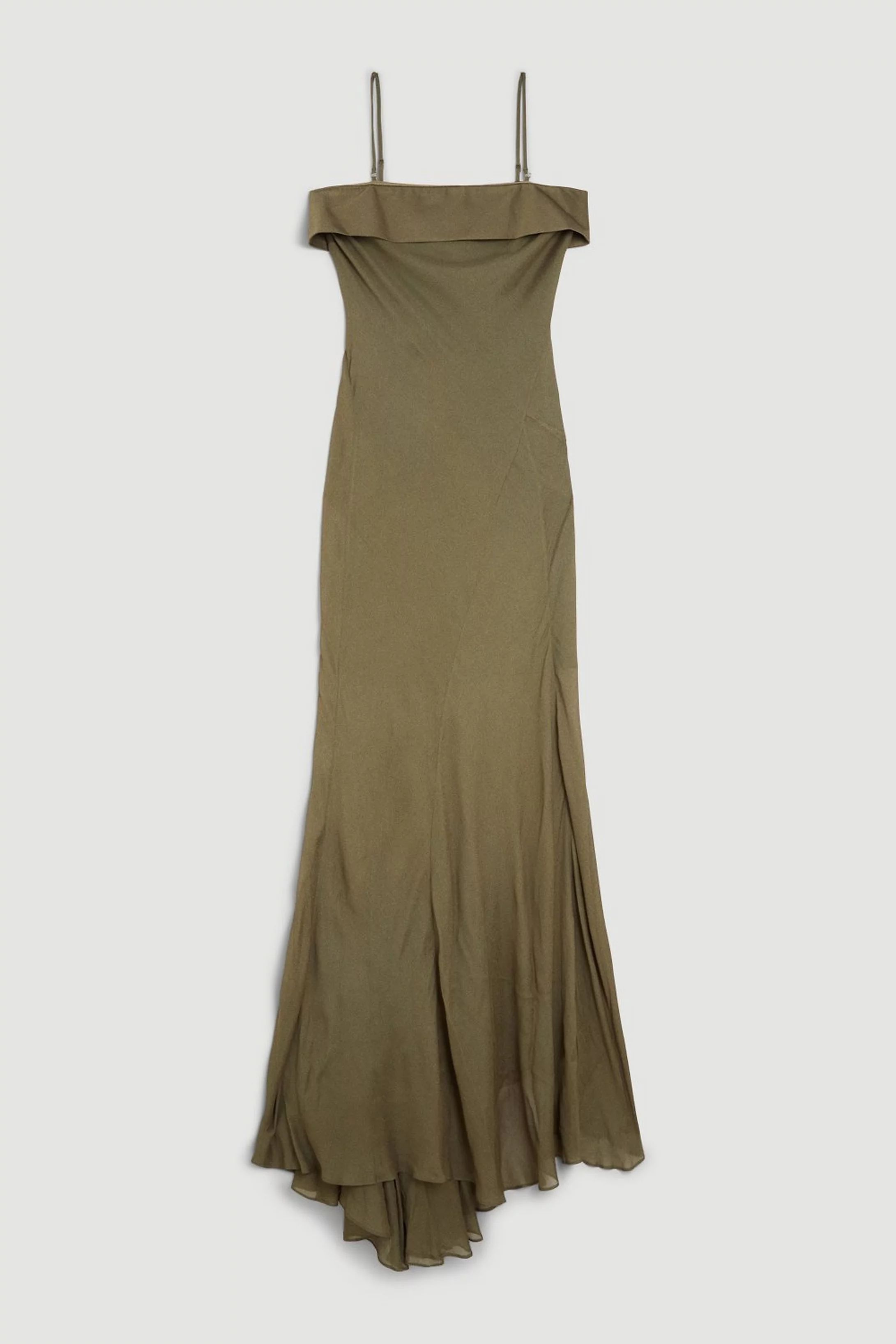 Premium Georgette Bandeau Maxi Dress | Karen Millen UK + IE + DE + NL