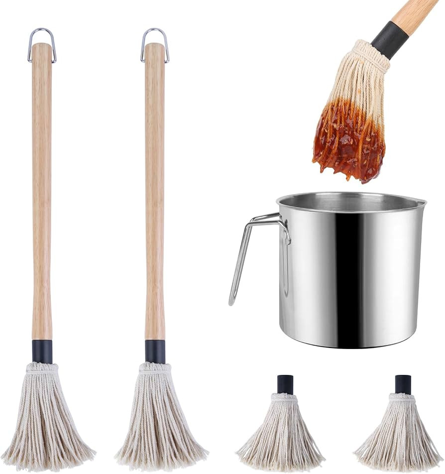 BBQ Sauce Pot and Basting Brush Set, 61oz Stainless Steel Sauce Pan & Basting Mop Brush, Gifts fo... | Amazon (US)