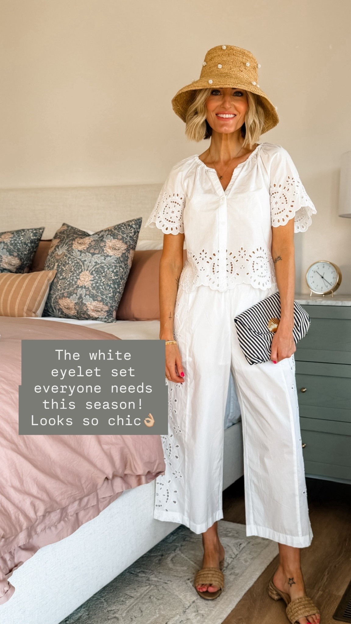 This white eyelet set is so cute! Love this look for a vacation! Wearing XS in top & S in pants!

Loverly Grey, Target circle week, Target sale, spring outfit, matching set 

#LTKSeasonal #LTKSaleAlert