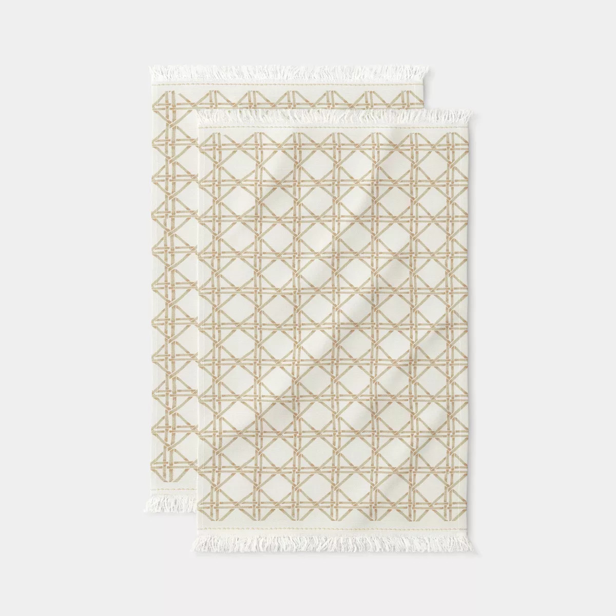 2pk Kitchen Towels Khaki Lattice - Threshold™ | Target